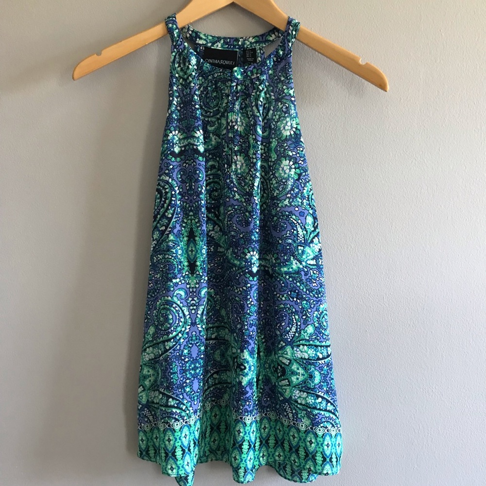CYNTHIA ROWLEY  Keyhole Sleeveless Top Size Small